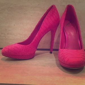 Brian Atwood dark pink pumps